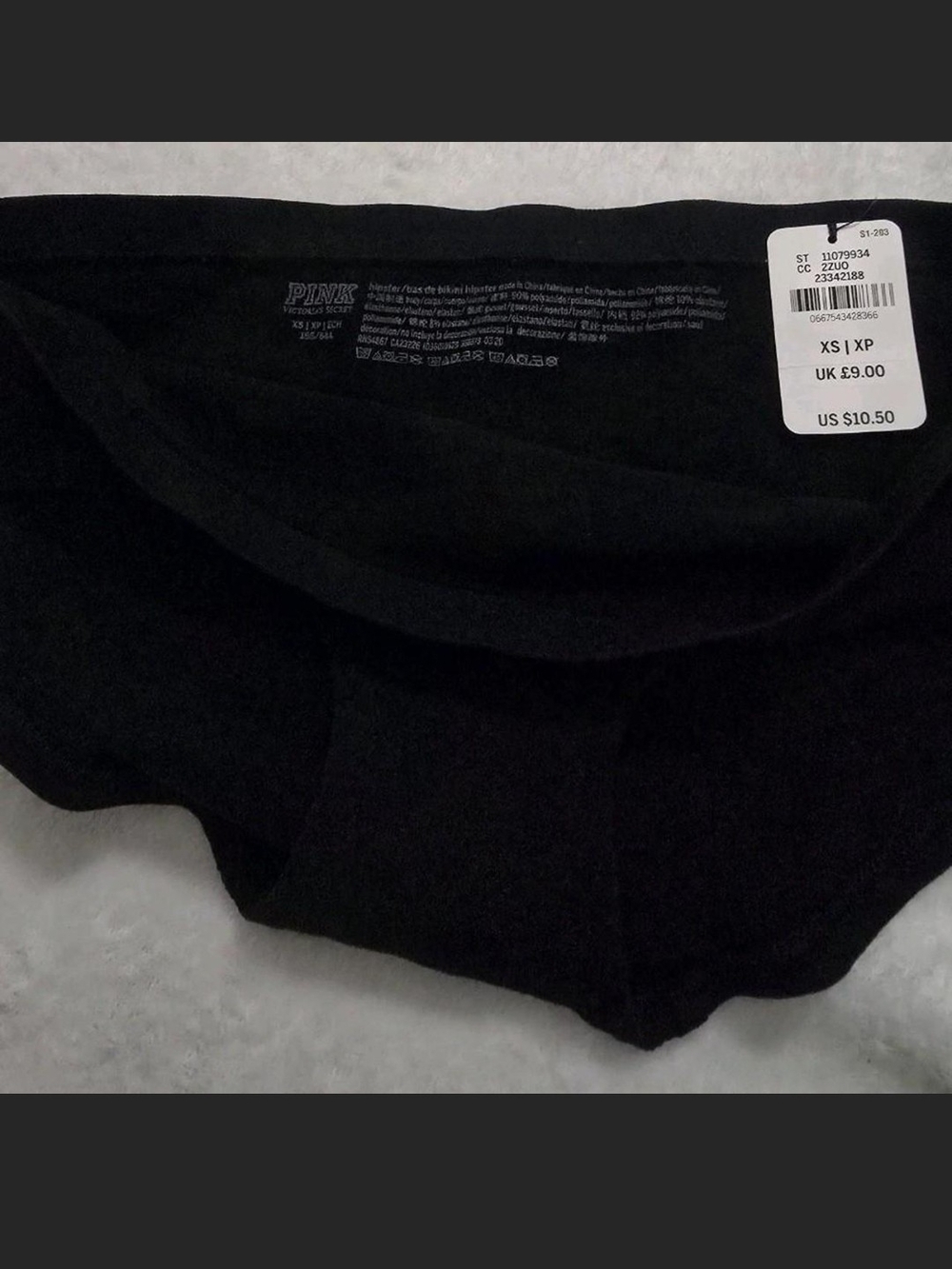PINK & Victoria's Secret Size XS Lace & Cotton Panty Set Of 3 - Black & Blush - Picture 6 of 6